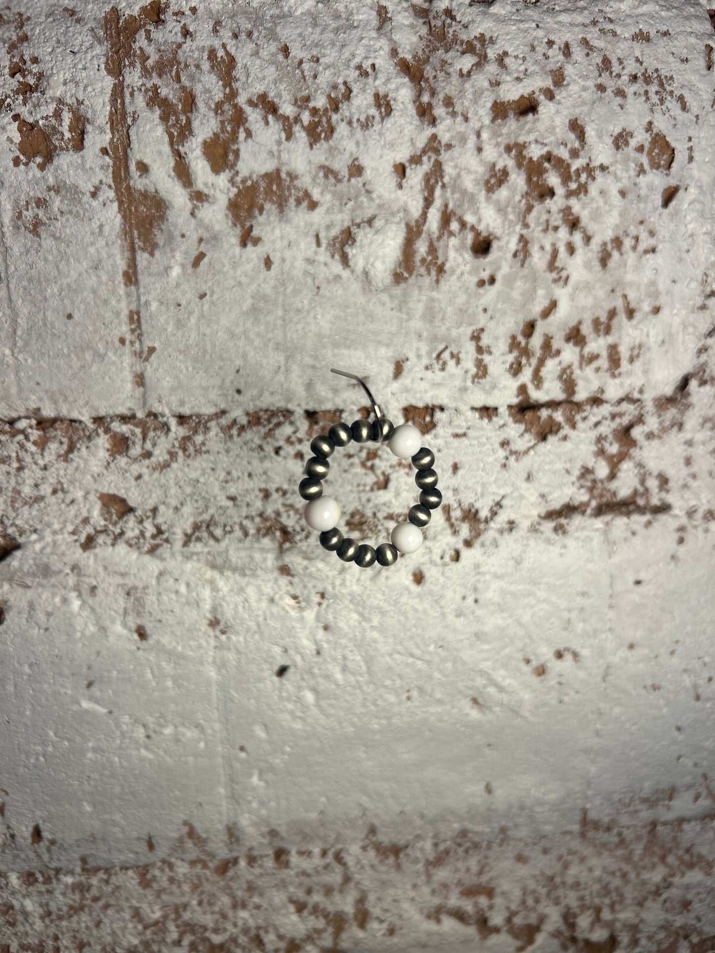 Pink Conch and Navajo Pearl stretch ring