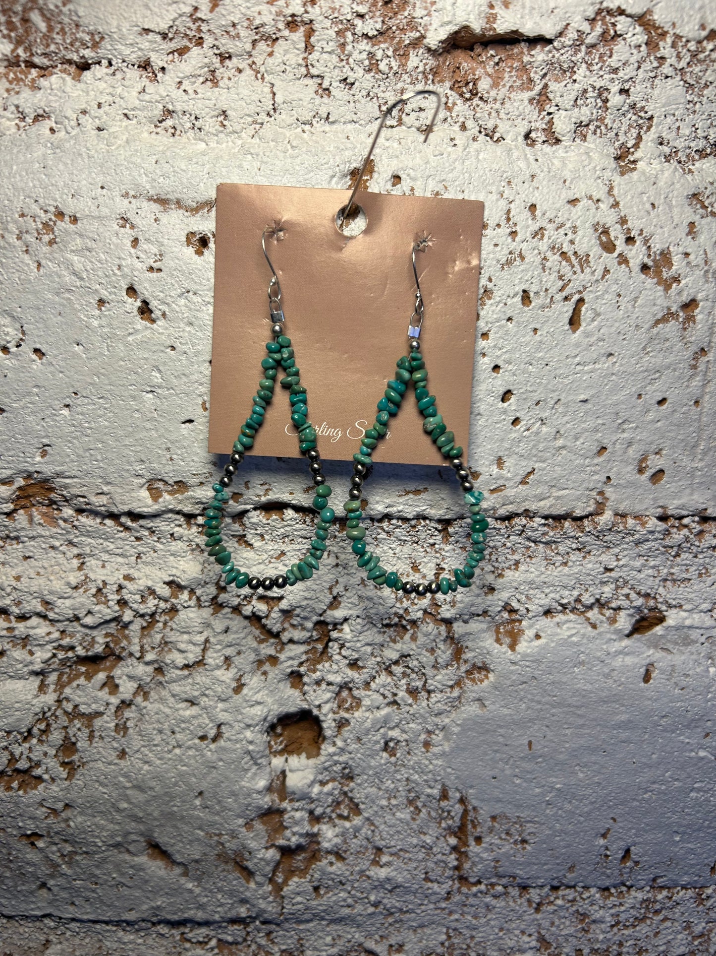 Turquoise and Navajo pearl earrings
