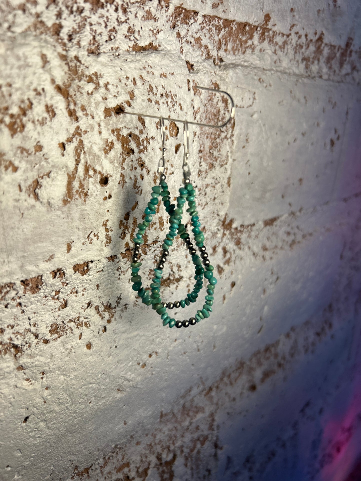 Turquoise and Navajo pearl earrings