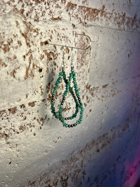 Turquoise and Navajo pearl earrings