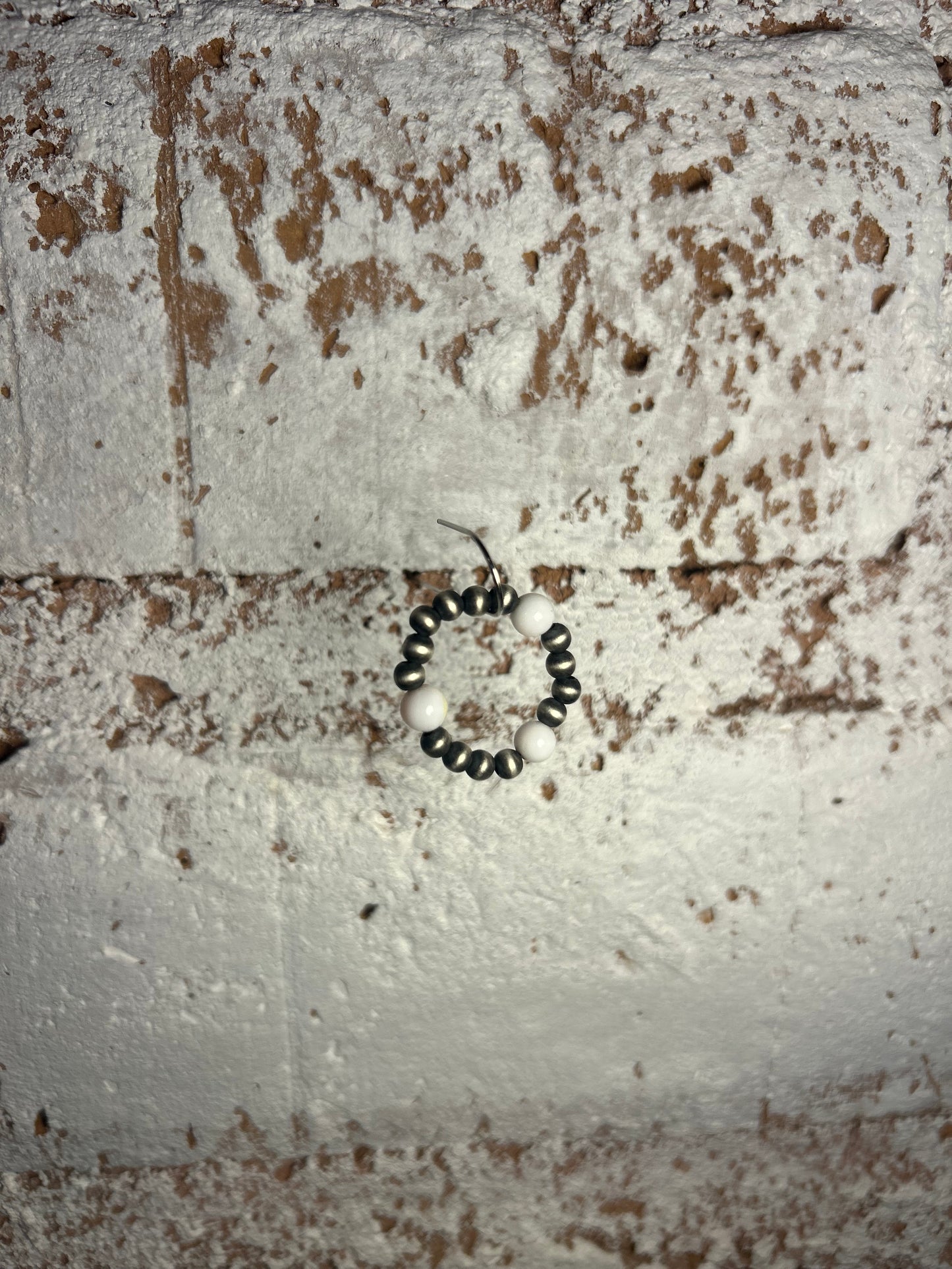 Pink Conch and Navajo Pearl stretch ring